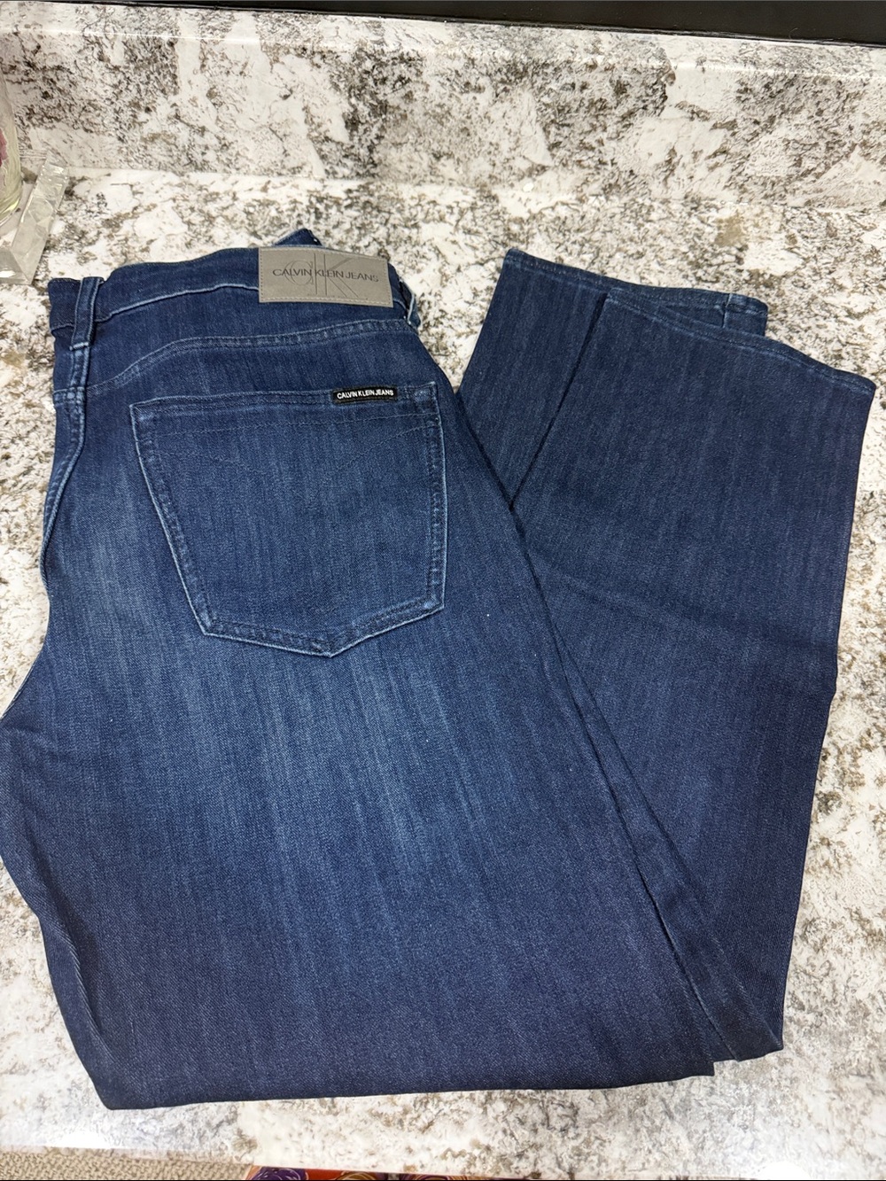 Calvin Klein Jeans Men's Dark Blue Straight-Leg Jeans